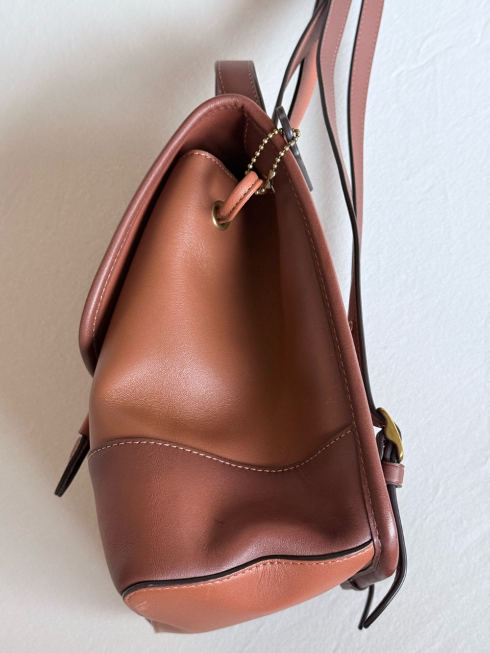 COACH reissue Turn-lock Brown Leather Backpack with Gold-Tone Accents